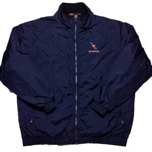 Vintage HARRITON American Airlines Jacket Fleece Lined Blue Men's XL